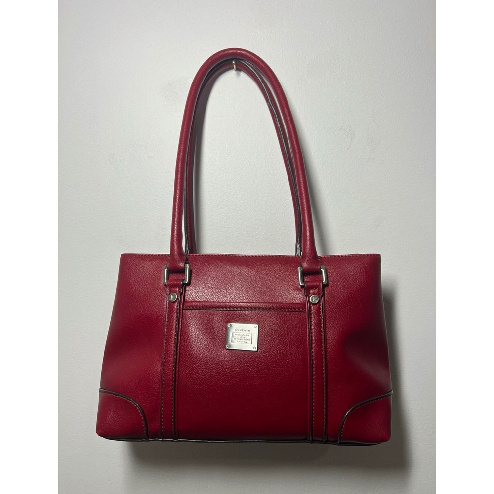Vtg Y2K Liz Claiborne Red Pebbled Shoulder Bag W/ Mag & Zip Closure Pockets